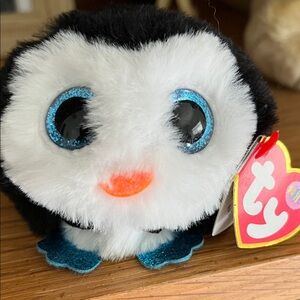 Ty Penguin Plush with Blue Glitter Eyes